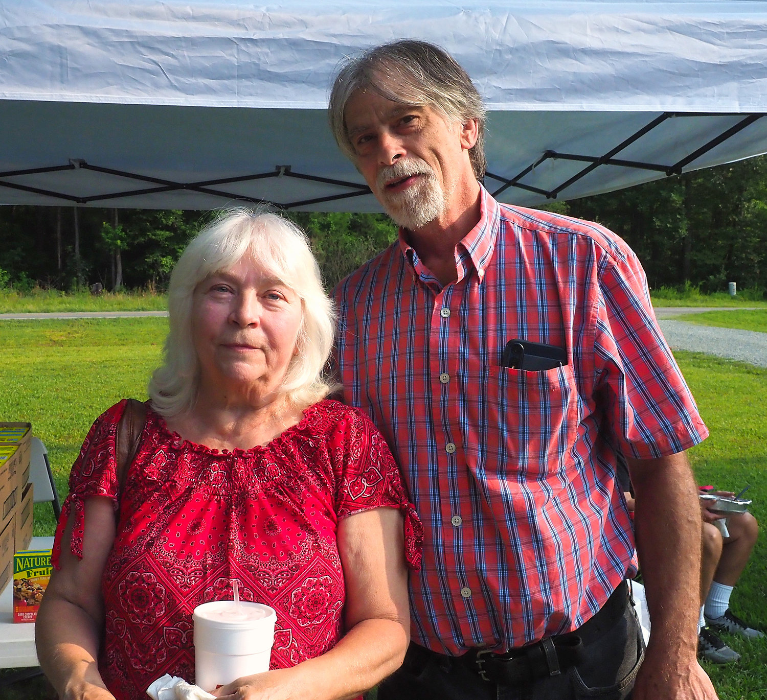 Jim and Judy Shaw of the Chatham United Methodist Church dropped by Cedar Grove UMC's 'summer fiesta' last Saturday in Pittsboro. Danny Berrier pastors both churches.